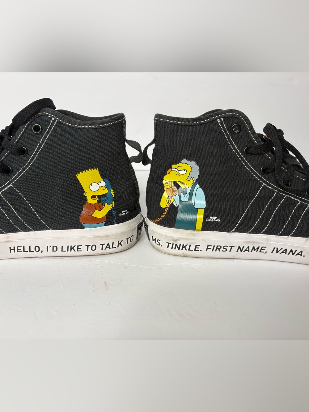 adidas x The Simpsons Nizza Hi RF J Pranks On Moe Black High Top Sneakers 6.5